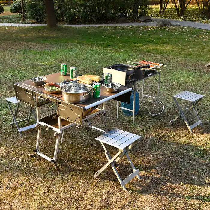 Camp Aluminum Kitchen and RV kitchen Bulin C650-BBQ Outdoor Equipped Picnic Table Folding Camping Stove Camping Mobile Kitchen