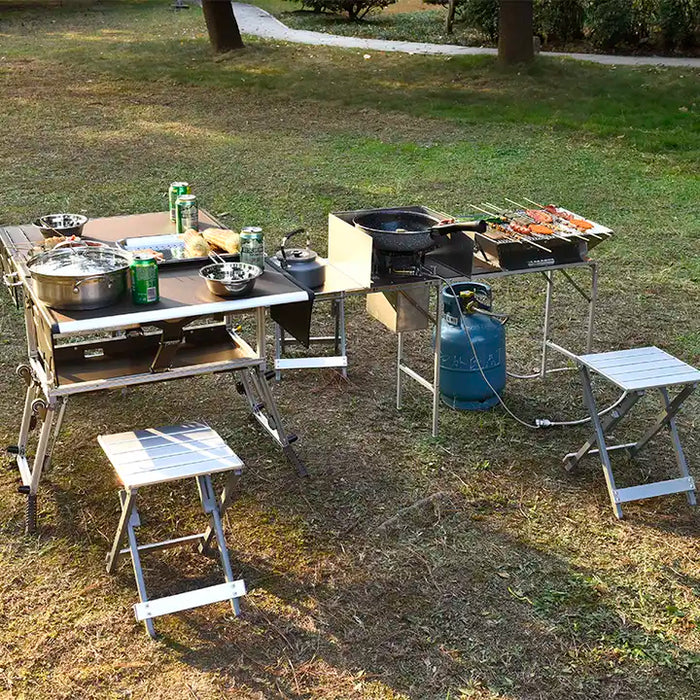 Camp Aluminum Kitchen and RV kitchen Bulin C650-BBQ Outdoor Equipped Picnic Table Folding Camping Stove Camping Mobile Kitchen